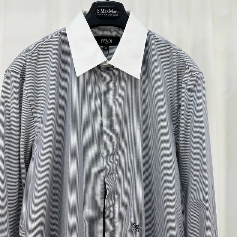 Fendi Fendi Embroidered Letter Striped Shirt-yf Size US XL / EU 56 / 4 - 3 Thumbnail
