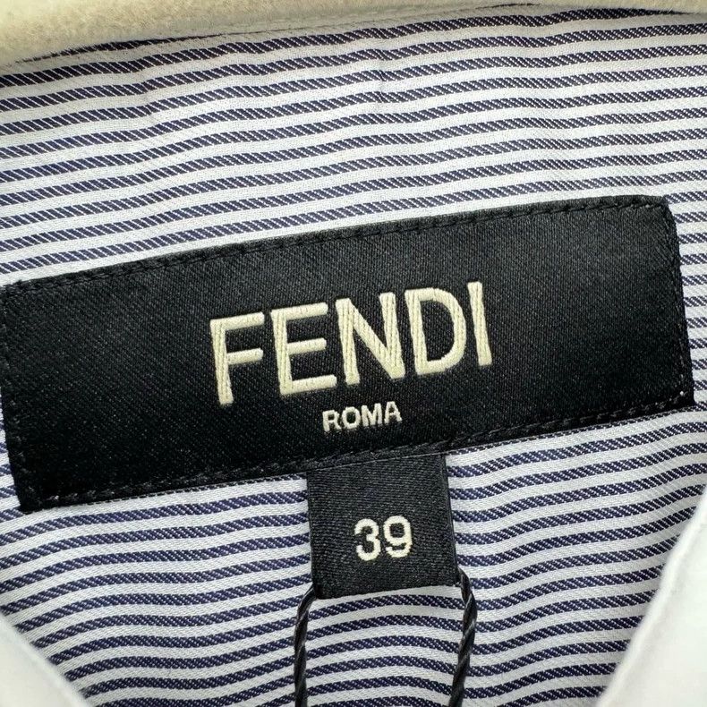 Fendi Fendi Embroidered Stripe Button-Up Shirt-yf Size US M / EU 48-50 / 2 - 7 Thumbnail
