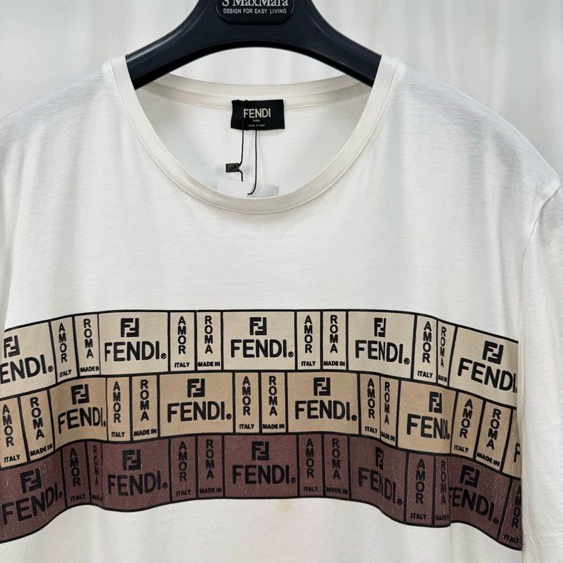 Fendi Fendi Printed Letter Short Sleeve T-Shirt-yf Size US XL / EU 56 / 4 - 3 Thumbnail