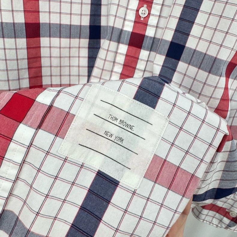 Thom Browne Thom Browne Red White Plaid Shirt-yf Size US M / EU 48-50 / 2 - 5 Thumbnail