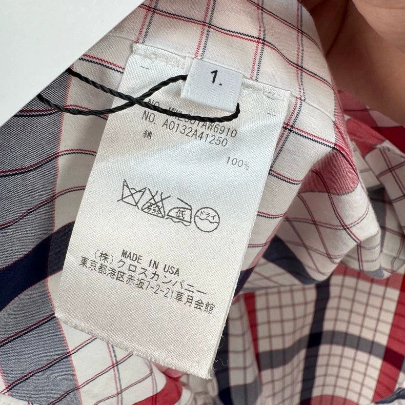Thom Browne Thom Browne Red White Plaid Shirt-yf Size US M / EU 48-50 / 2 - 7 Thumbnail