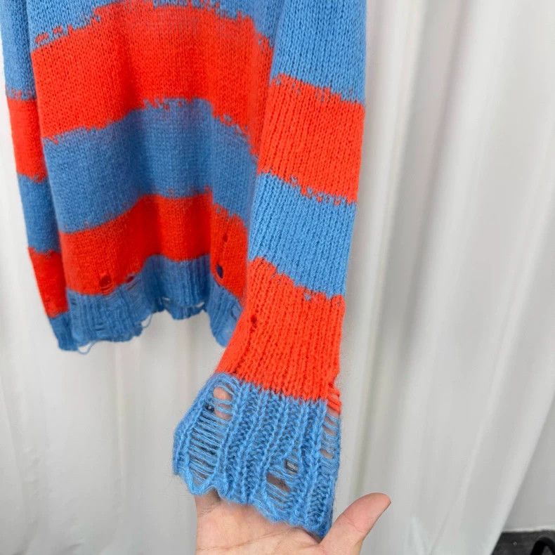 Acne Studios Acne Studios Mohair Stripe Distressed Sweater-yf Size US S / EU 44-46 / 1 - 4 Thumbnail