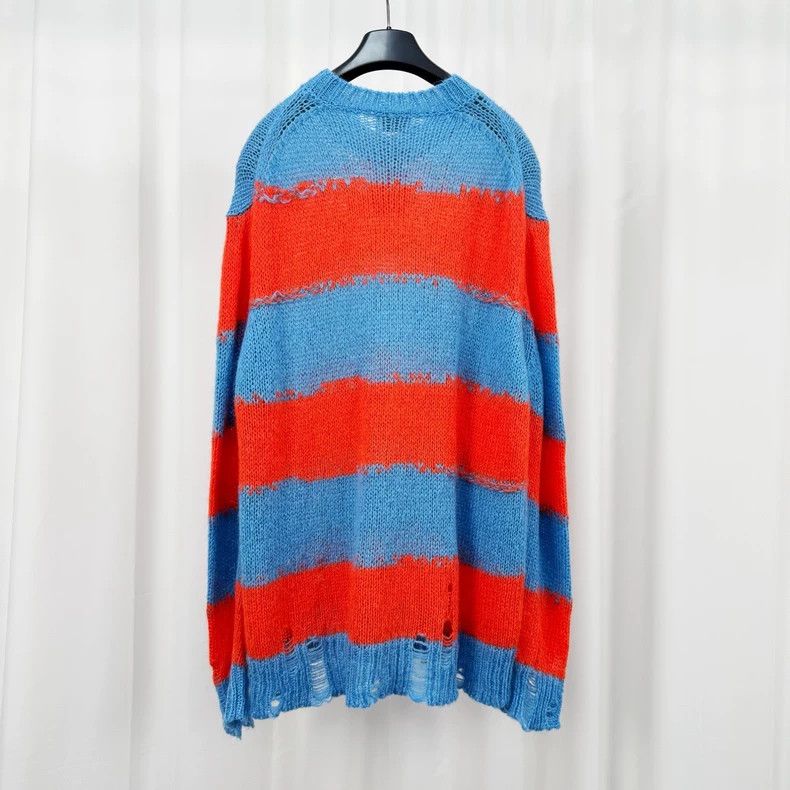 Acne Studios Acne Studios Mohair Stripe Distressed Sweater-yf Size US S / EU 44-46 / 1 - 2 Thumbnail