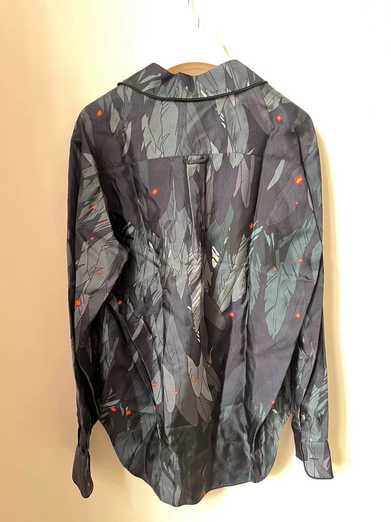 Loewe Loewe Feather Print Silk Button-Up Shirt - dmc Size US S / EU 44-46 / 1 - 2 Thumbnail