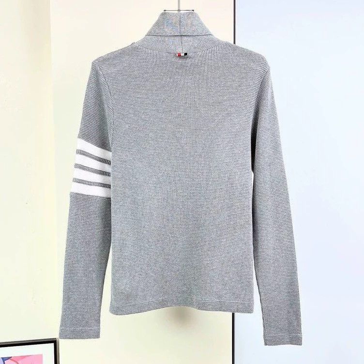 Thom Browne Thom Browne Gray Waffle Turtleneck Sweater - dmc Size US XS / EU 42 / 0 - 2 Thumbnail