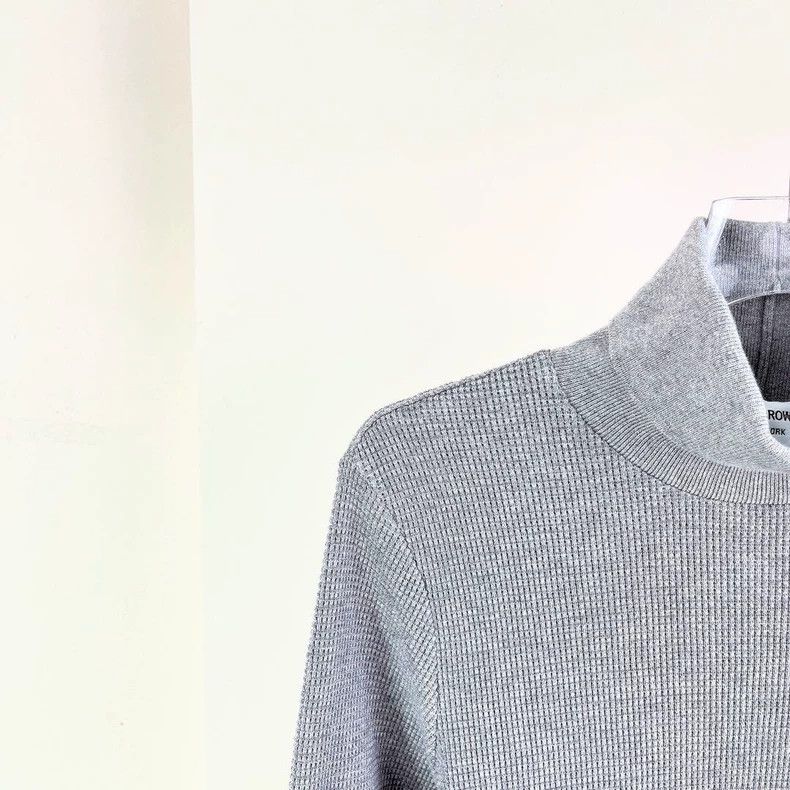 Thom Browne Thom Browne Gray Waffle Turtleneck Sweater - dmc Size US XS / EU 42 / 0 - 3 Thumbnail