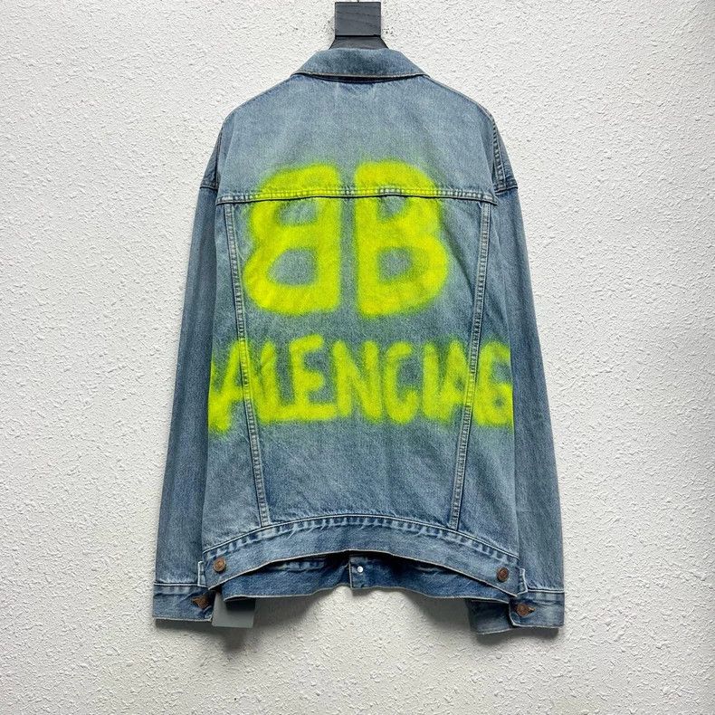 Balenciaga Balenciaga Yellow Graffiti Denim Jacket - dmc Size US XS / EU 42 / 0 - 2 Thumbnail