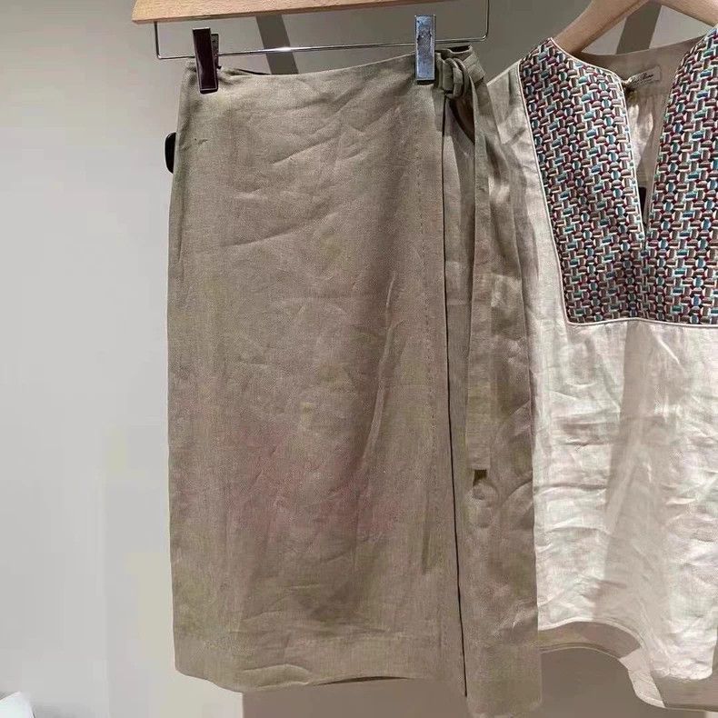 Loro Piana Loro Piana Linen Wrap Midi Skirt - dmc Size US 38 / EU 54 - 2 Thumbnail