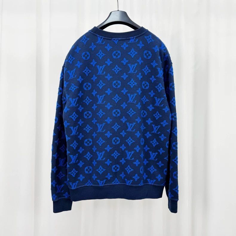 Louis Vuitton Louis Vuitton Blue Monogram Flocked Sweatshirt-yf Size US S / EU 44-46 / 1 - 2 Thumbnail