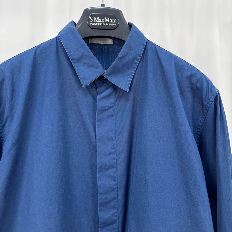Dior Dior Embroidered CD Logo Blue Shirt-yf Size US M / EU 48-50 / 2 - 3 Thumbnail