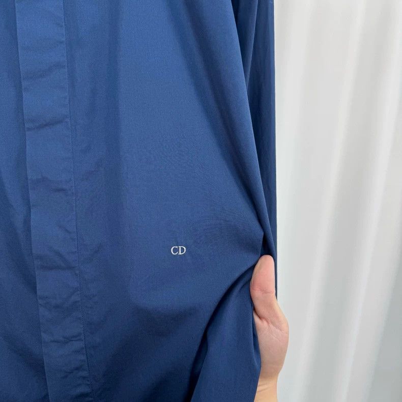 Dior Dior Embroidered CD Logo Blue Shirt-yf Size US M / EU 48-50 / 2 - 5 Thumbnail