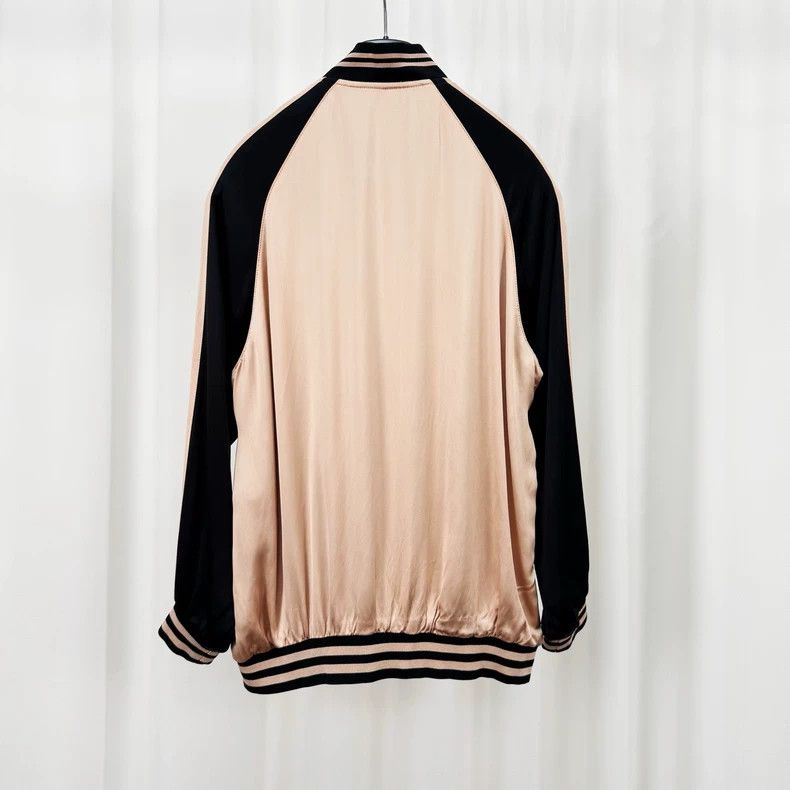 Saint Laurent Paris Saint Laurent Black Pink Silk Bomber Jacket-yf Size US M / EU 48-50 / 2 - 2 Thumbnail