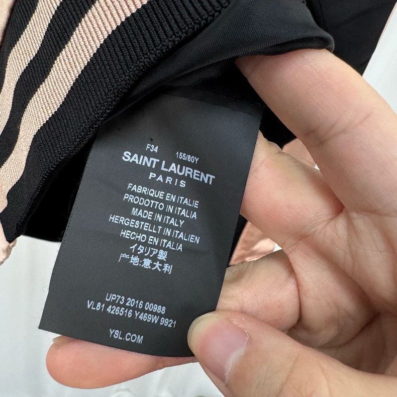 Saint Laurent Paris Saint Laurent Black Pink Silk Bomber Jacket-yf Size US M / EU 48-50 / 2 - 6 Thumbnail