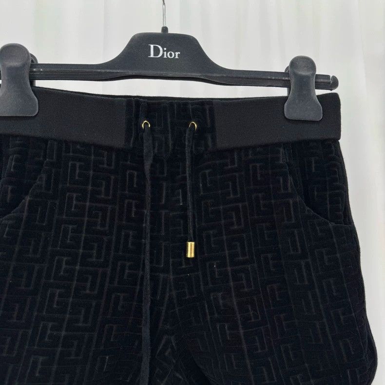 Balmain Balmain Flocked All-Over Print Black Shorts-yf Size US 34 / EU 50 - 3 Thumbnail