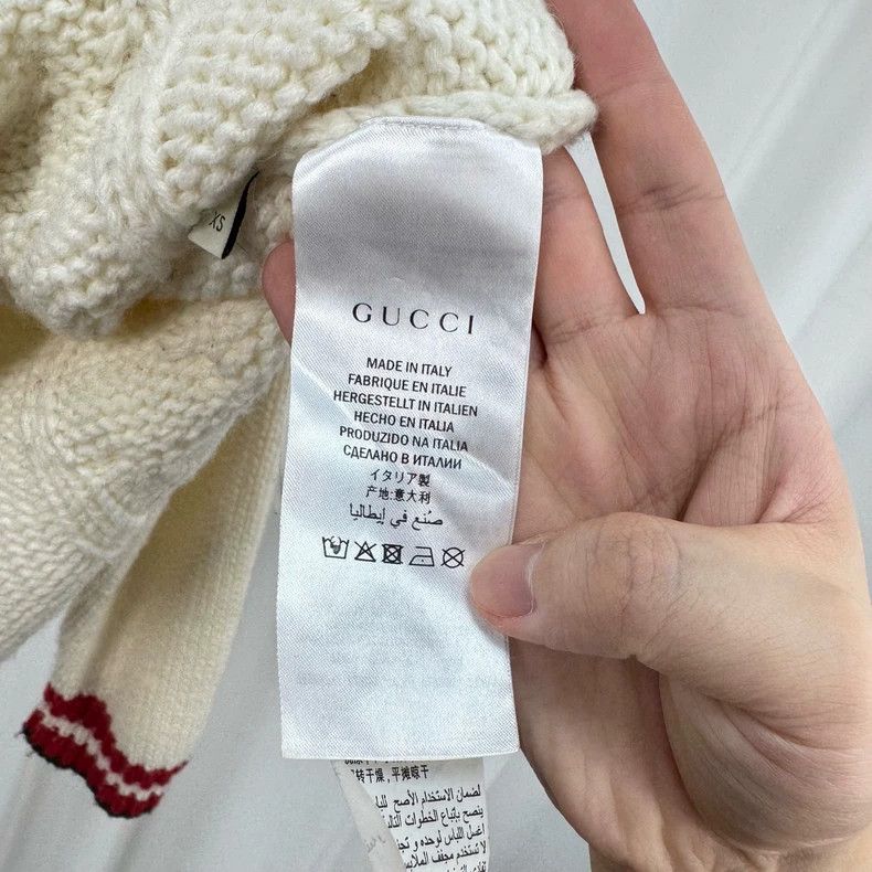 Gucci Gucci Cream Red Green Knit Cardigan-yf Size US XS / EU 42 / 0 - 6 Thumbnail