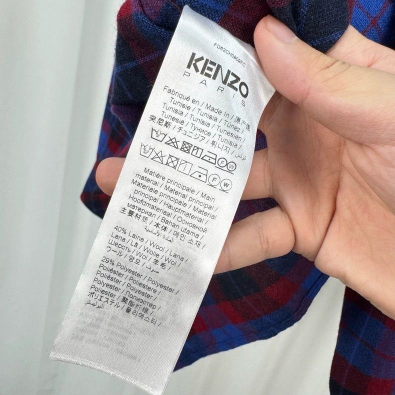 Japanese Brand Kenzo Embroidered Plaid Button-Up Shirt-yf Size US M / EU 48-50 / 2 - 6 Thumbnail