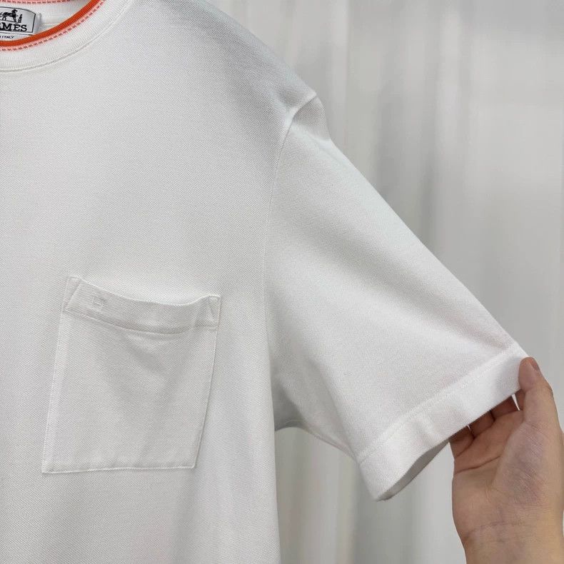 Hermes Hermes Orange Trim Embroidered Short Sleeve-yf Size US L / EU 52-54 / 3 - 4 Thumbnail