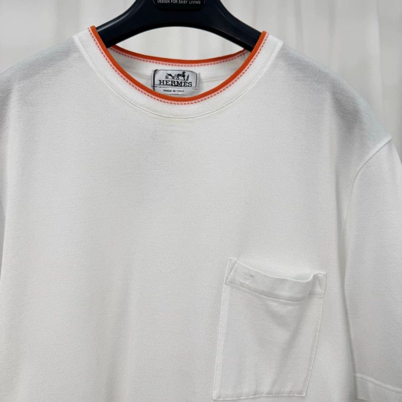 Hermes Hermes Orange Trim Embroidered Short Sleeve-yf Size US L / EU 52-54 / 3 - 3 Thumbnail