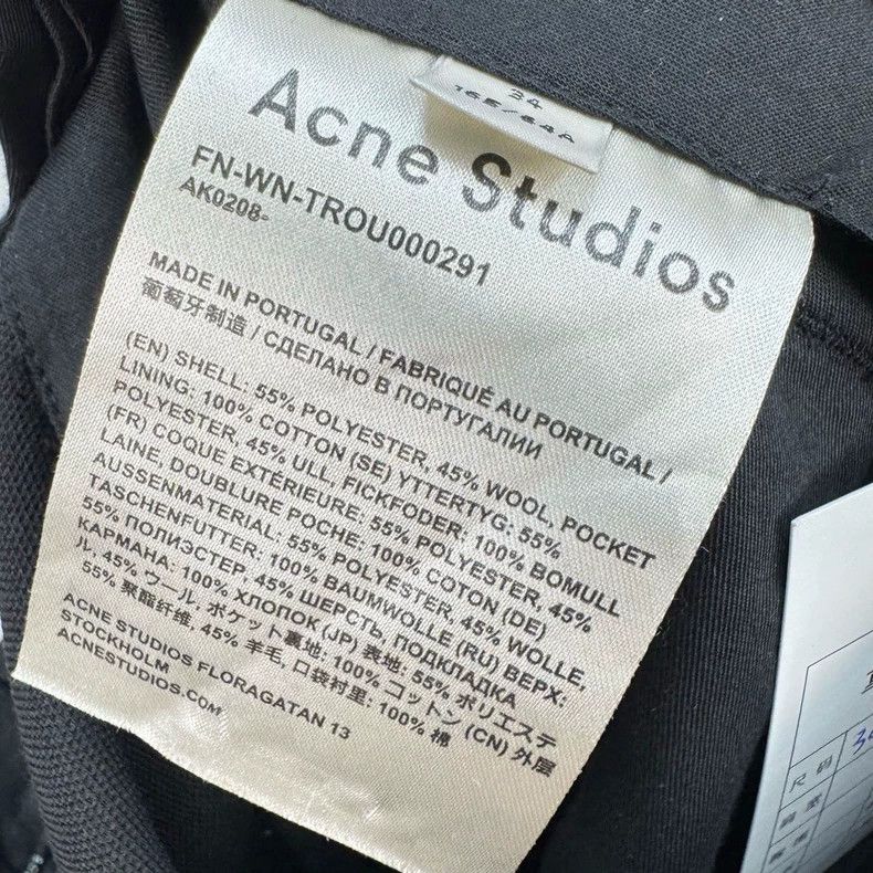 Acne Studios Acne Studios Black Wool Casual Pants-yf Size US 34 / EU 50 - 6 Thumbnail