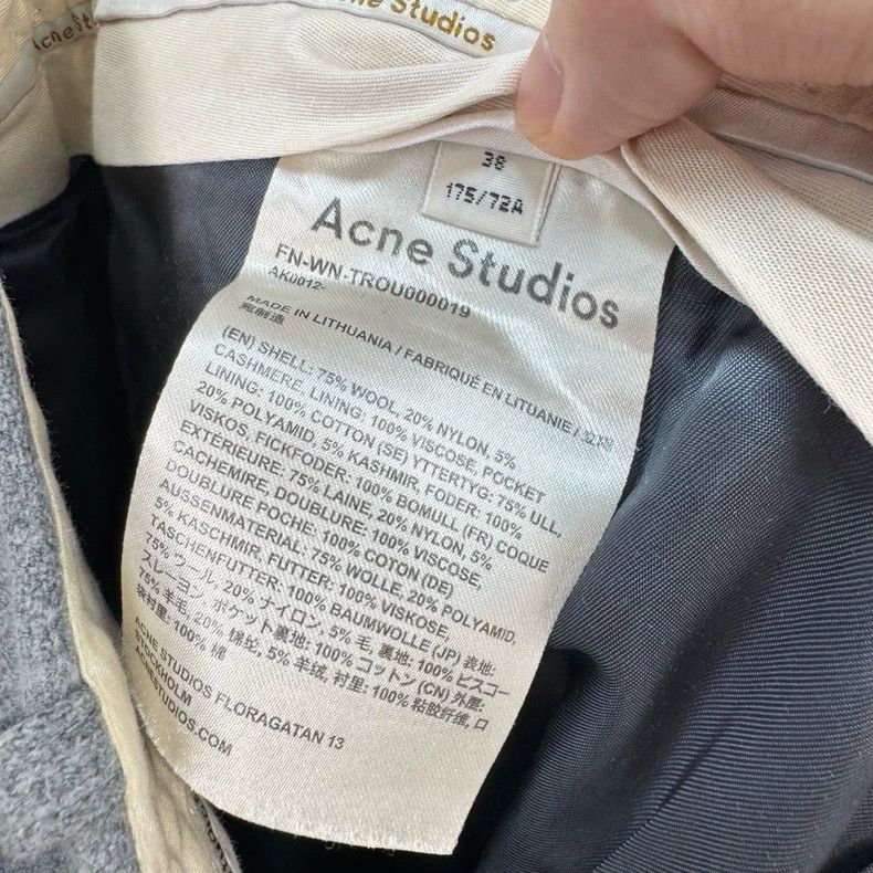Acne Studios Acne Studios Gray Wool Casual Pants-yf Size US 38 / EU 54 - 6 Thumbnail