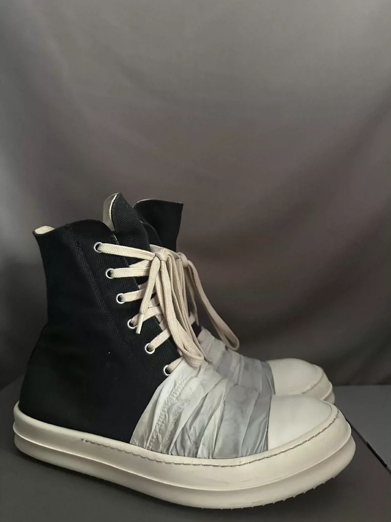 Rick Owens Rick Owens White Silk High-Top Sneakers-yf Size US 9.5 / EU 42-43 - 3 Thumbnail