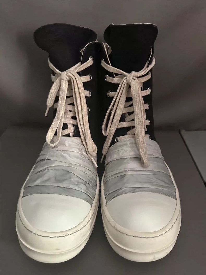 Rick Owens Rick Owens White Silk High-Top Sneakers-yf Size US 9.5 / EU 42-43 - 2 Thumbnail