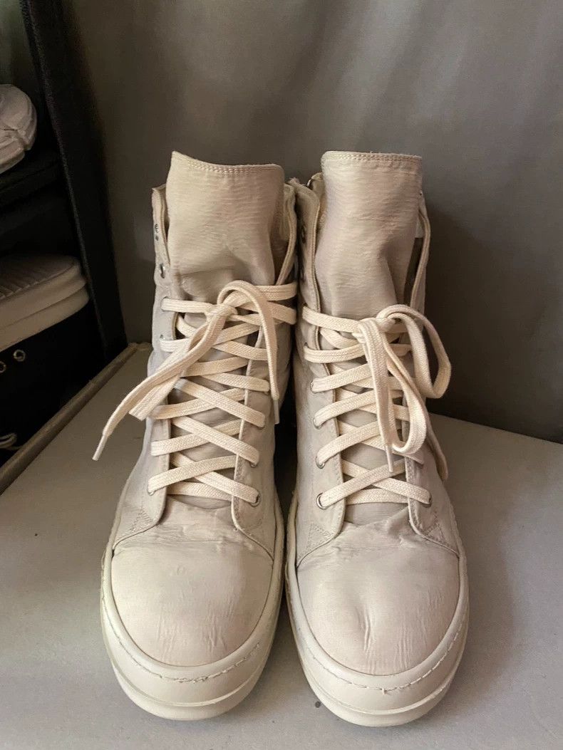 Rick Owens Rick Owens Milk Canvas High-Top Sneakers-yf Size US 10.5 / EU 43-44 - 2 Thumbnail