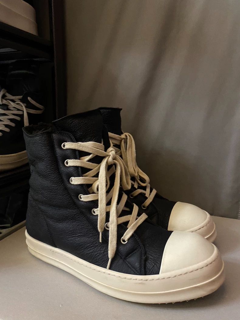 Rick Owens Rick Owens High-Top Leather Fur Sneakers-yf Size US 10.5 / EU 43-44 - 3 Thumbnail