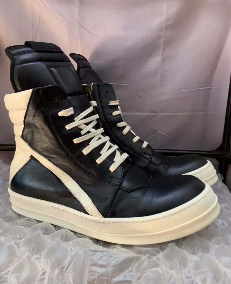 Rick Owens Rick Owens High-Top Leather Sneakers New-yf Size US 12.5 / EU 45-46 - 3 Thumbnail
