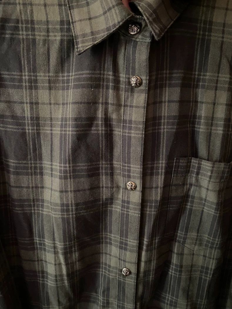 Chrome Hearts Chrome Hearts Plaid Silver Button Long Sleeve Shirt-yf Size US S / EU 44-46 / 1 - 2 Thumbnail