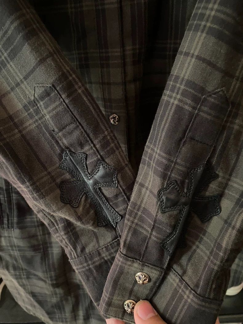 Chrome Hearts Chrome Hearts Plaid Silver Button Long Sleeve Shirt-yf Size US S / EU 44-46 / 1 - 3 Thumbnail