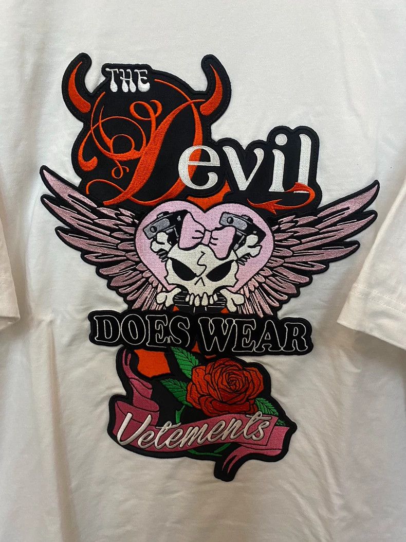 Vetements Vetements Embroidered Short Sleeve T-Shirt-yf Size US M / EU 48-50 / 2 - 2 Thumbnail