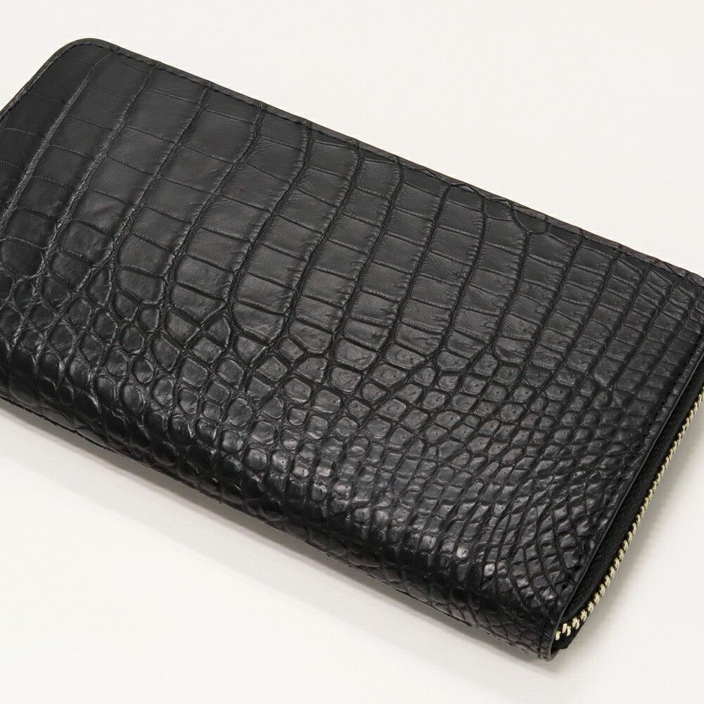 Other Other Crocodile Long Zip Wallet Black 2301413 Natural Material Long Wallet DUTY FREE for USA Size ONE SIZE - 4 Thumbnail