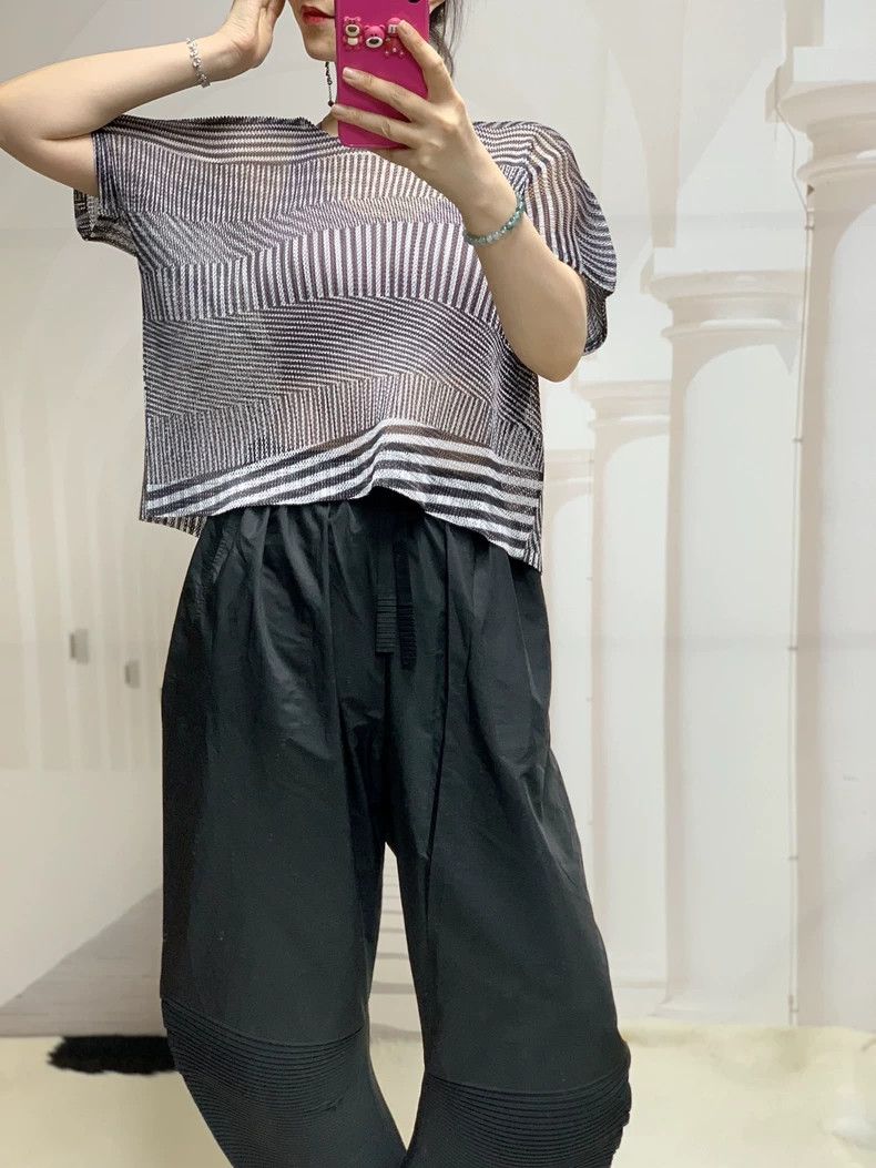 Issey Miyake Issey Miyake PP Striped Top with Shawl - dmc Size US M / EU 48-50 / 2 - 5 Thumbnail