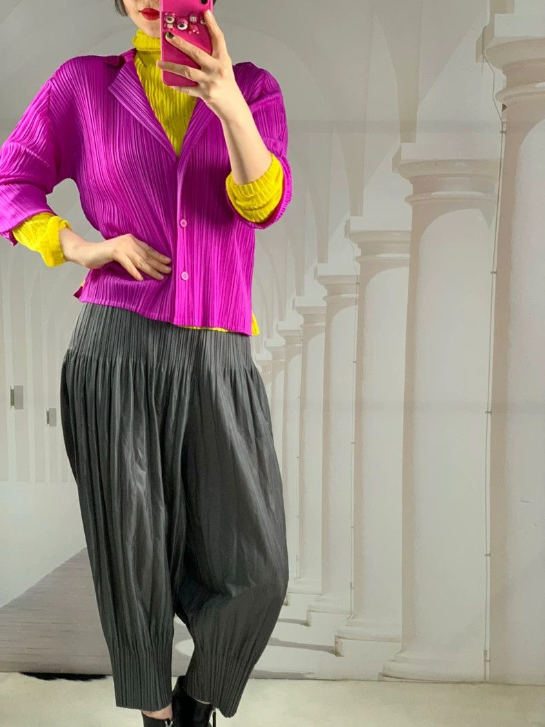 Issey Miyake Issey Miyake Pleated Pink Blazer - dmc Size US M / EU 48-50 / 2 - 2 Thumbnail