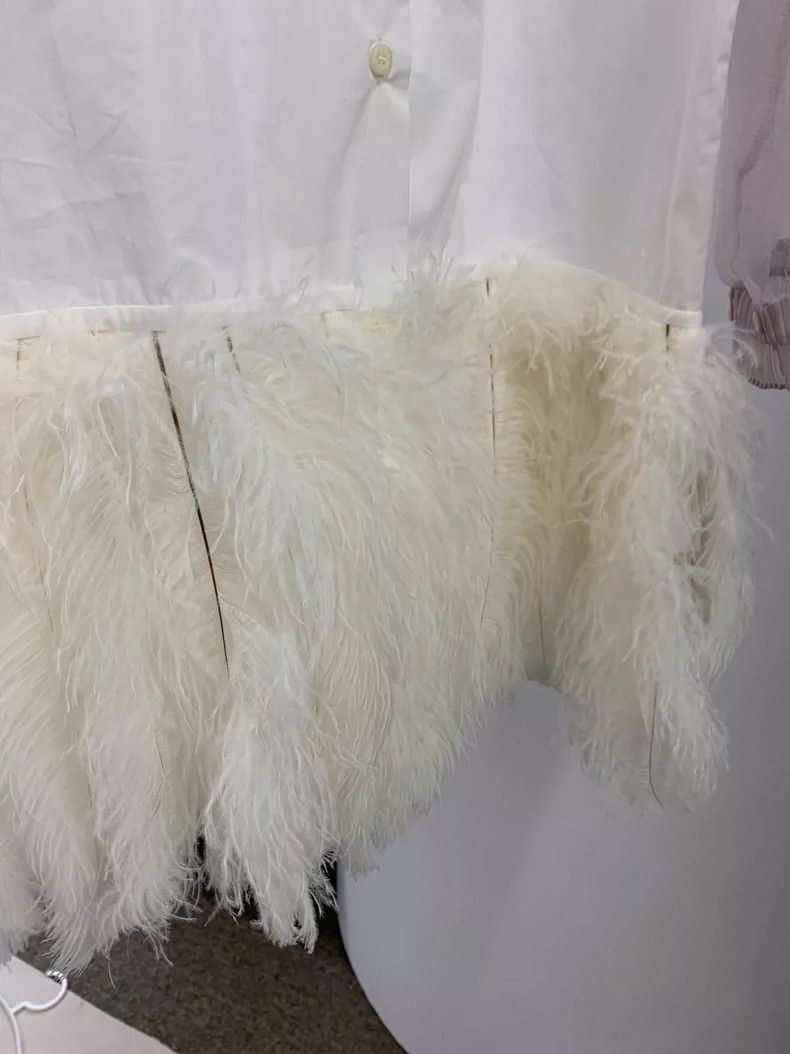 Prada Prada Sheer Feather Trim Button Shirt - dmc Size US M / EU 48-50 / 2 - 2 Thumbnail