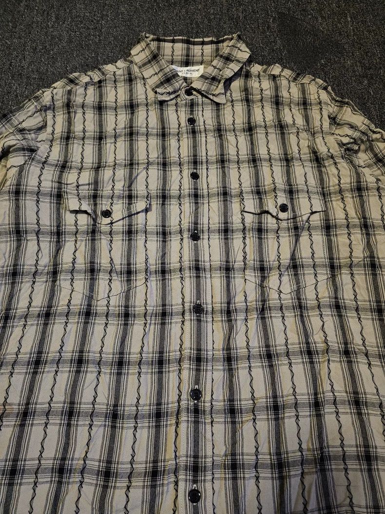 Saint Laurent Paris Saint Laurent Oversize Plaid Shirt - dmc Size US XL / EU 56 / 4 - 2 Thumbnail