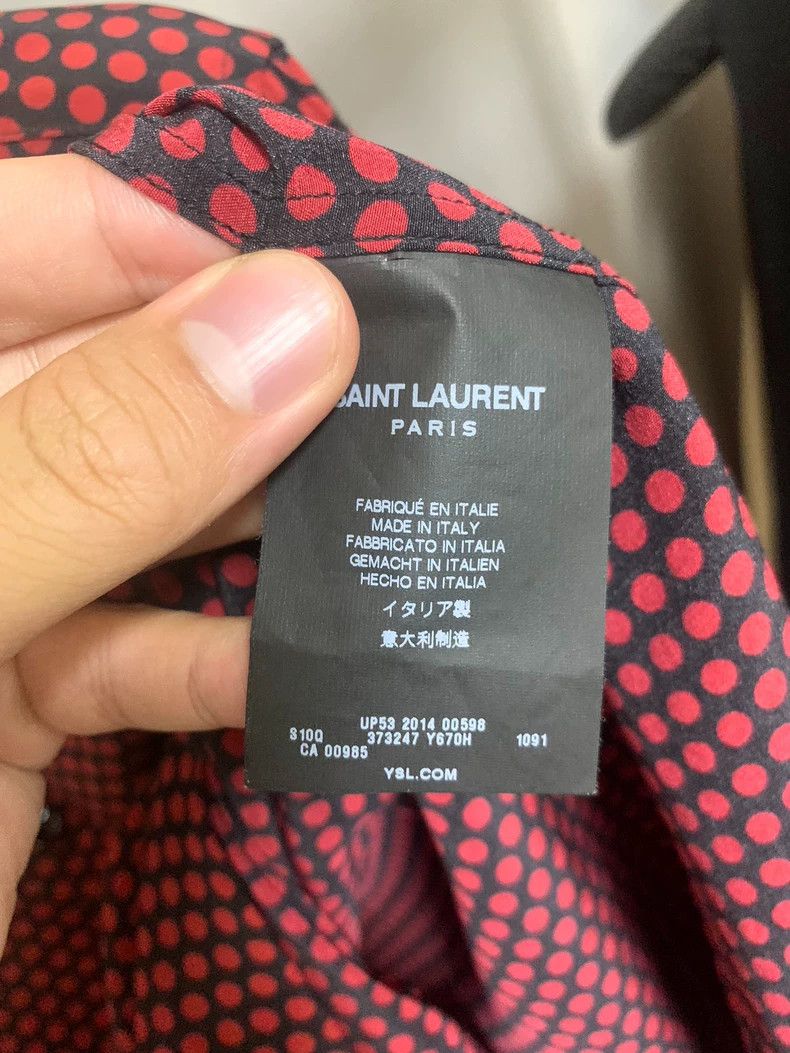 Saint Laurent Paris Saint Laurent Red Polka Dot Silk Shirt - dmc Size US S / EU 44-46 / 1 - 4 Thumbnail