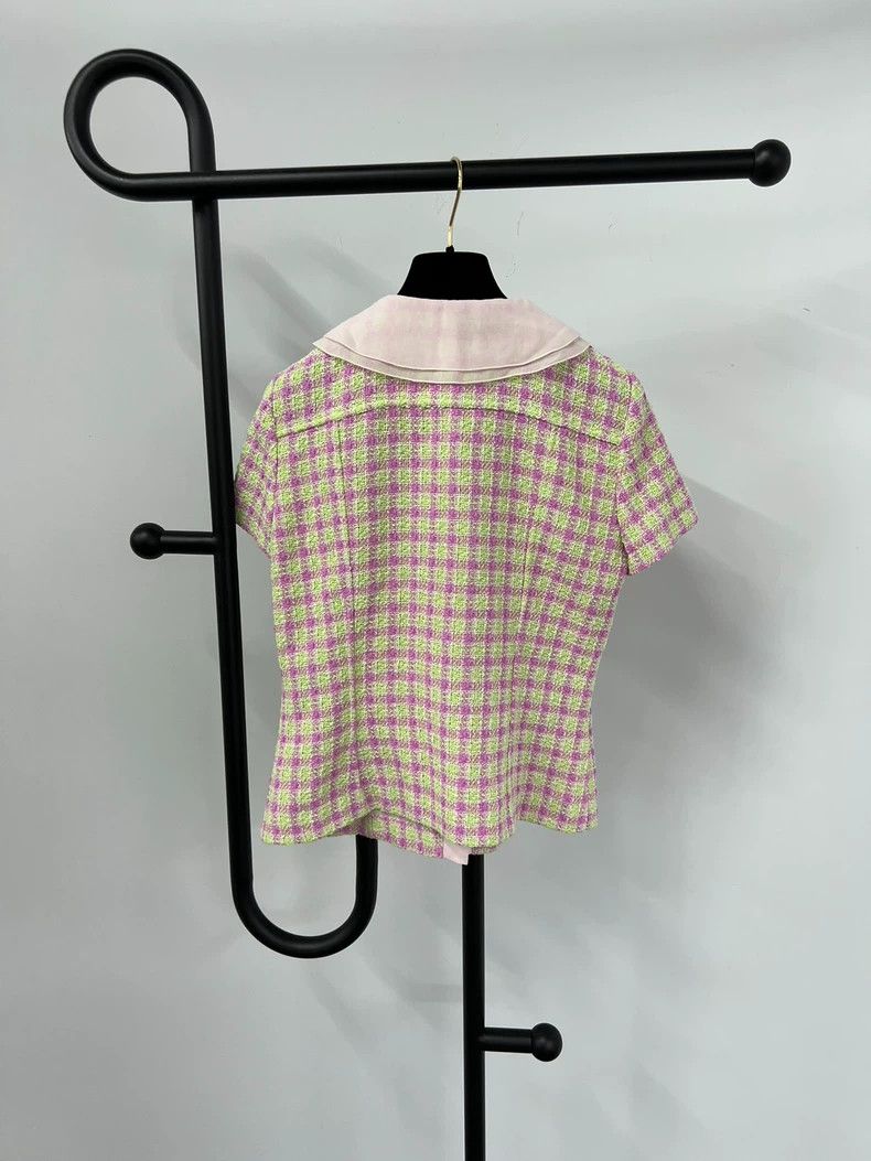 Chanel Chanel Pink Plaid Short Sleeve Jacket - dmc Size US M / EU 48-50 / 2 - 3 Thumbnail