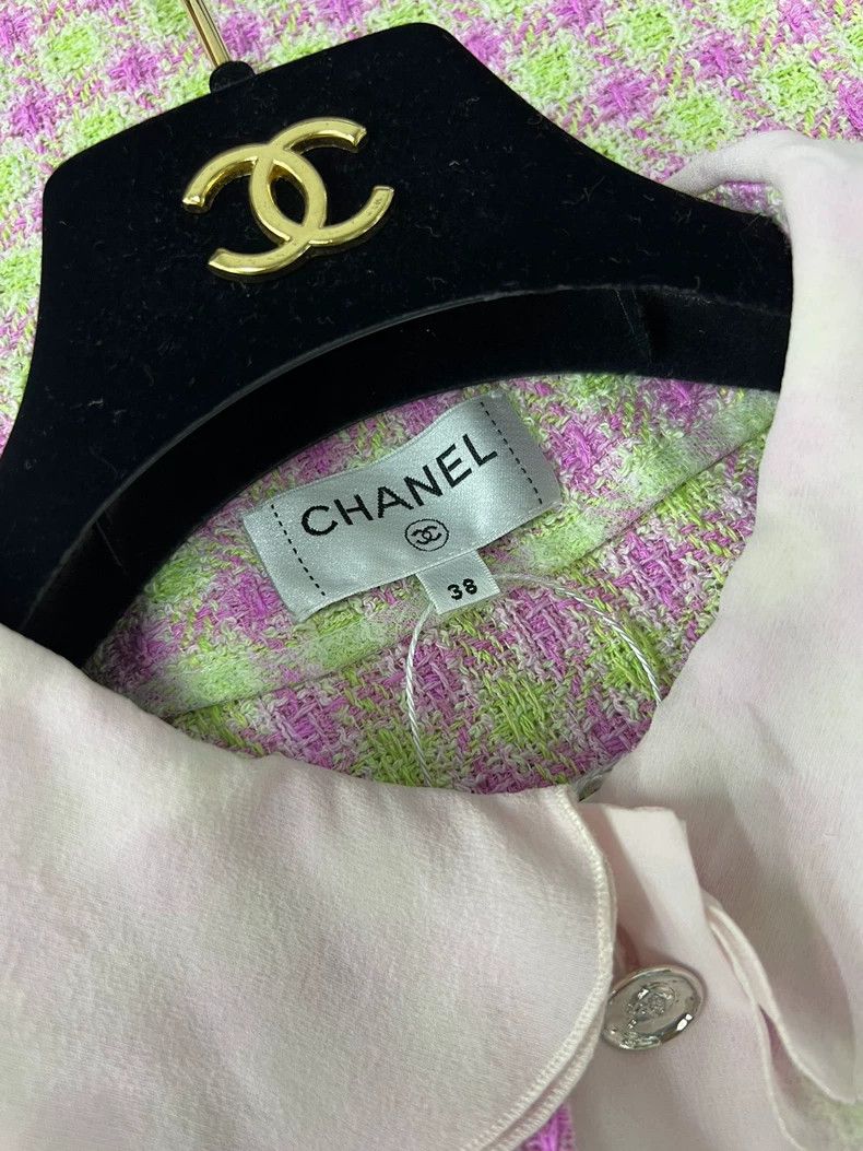 Chanel Chanel Pink Plaid Short Sleeve Jacket - dmc Size US M / EU 48-50 / 2 - 4 Thumbnail
