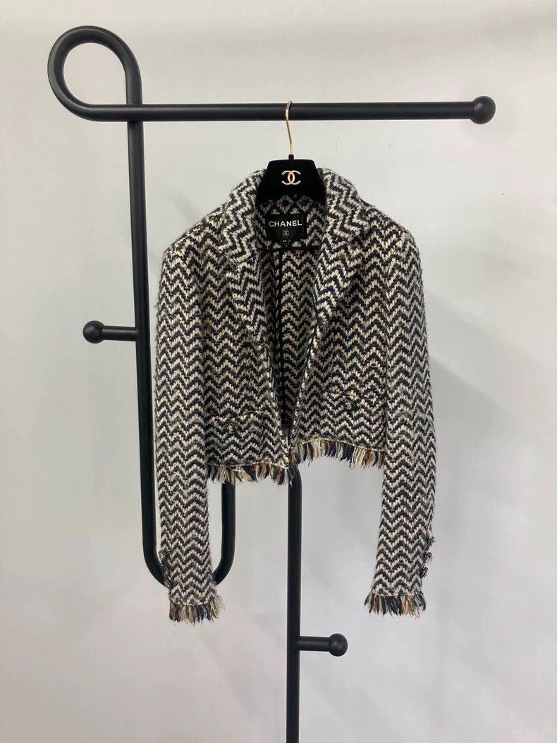 Chanel Chanel Chevron Fringe Short Jacket - dmc Size US M / EU 48-50 / 2 - 2 Thumbnail