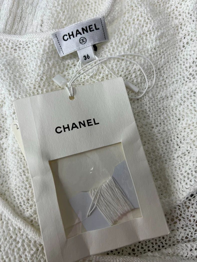 Chanel Chanel Coco Beach White Knit Vest - dmc Size US S / EU 44-46 / 1 - 5 Thumbnail