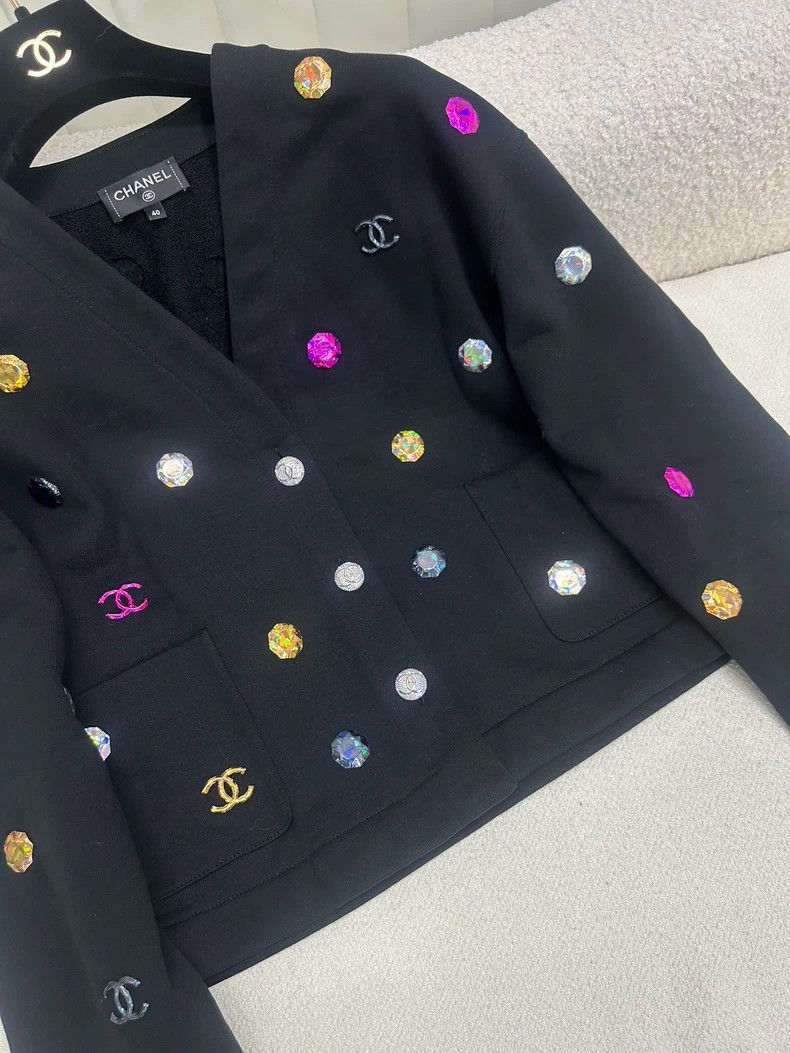Chanel Chanel 21K Colorful Gemstone Buckle Black Jacket - dmc Size US XS / EU 42 / 0 - 3 Thumbnail