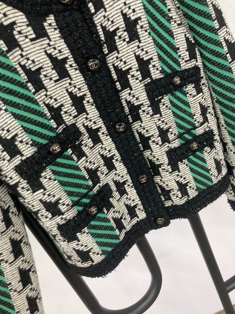 Chanel Chanel 24A Houndstooth Contrast Jacket - dmc Size US S / EU 44-46 / 1 - 4 Thumbnail