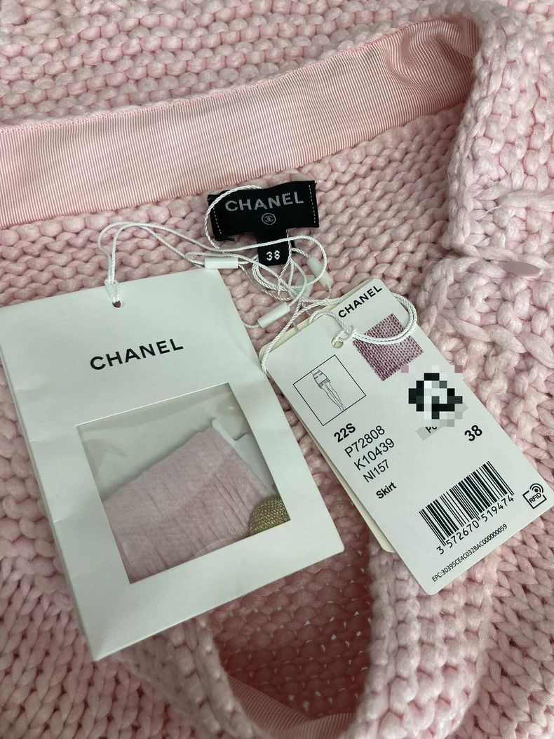 Chanel Chanel Pink Knit A-line Mini Skirt - dmc Size US 38 / EU 54 - 4 Thumbnail