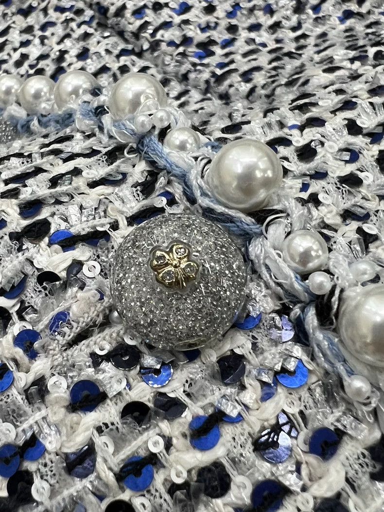 Chanel Chanel White Blue Pearl Sequin Jacket - dmc Size US M / EU 48-50 / 2 - 6 Thumbnail
