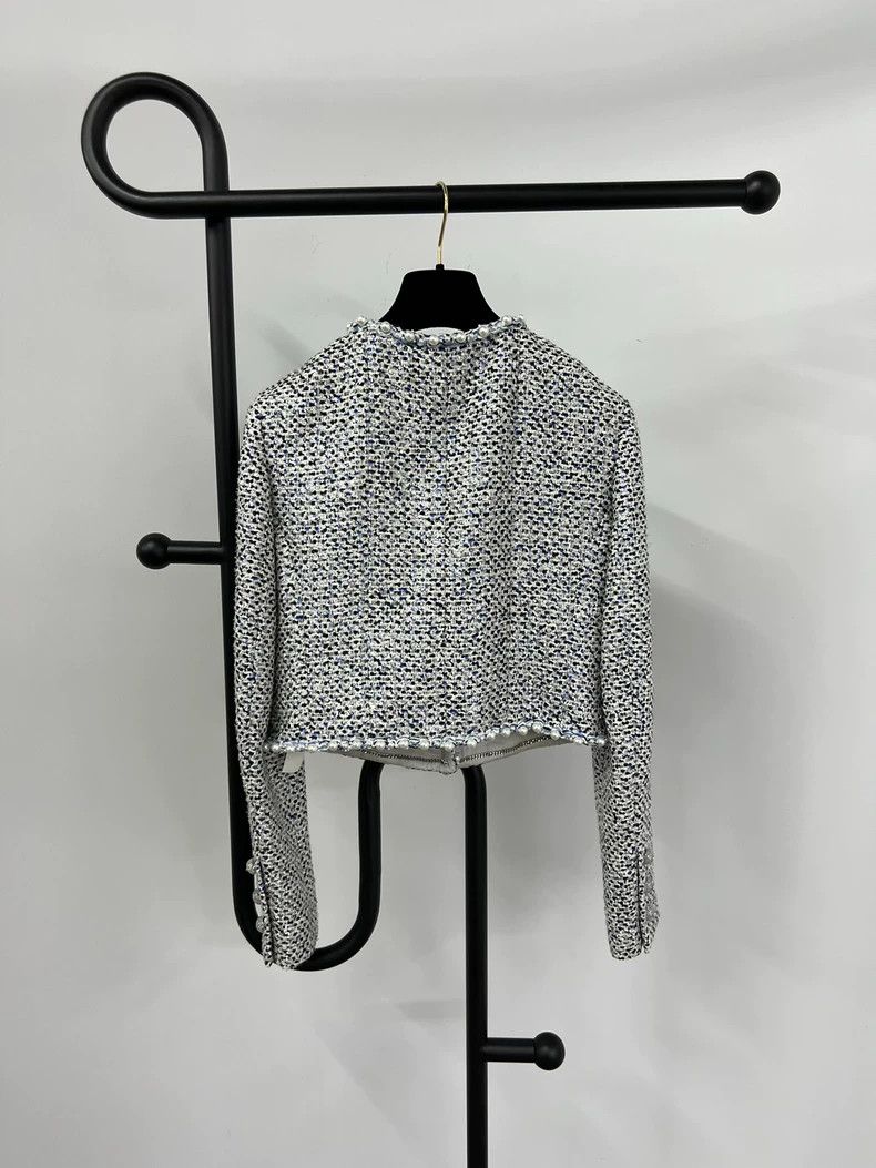 Chanel Chanel White Blue Pearl Sequin Jacket - dmc Size US M / EU 48-50 / 2 - 4 Thumbnail