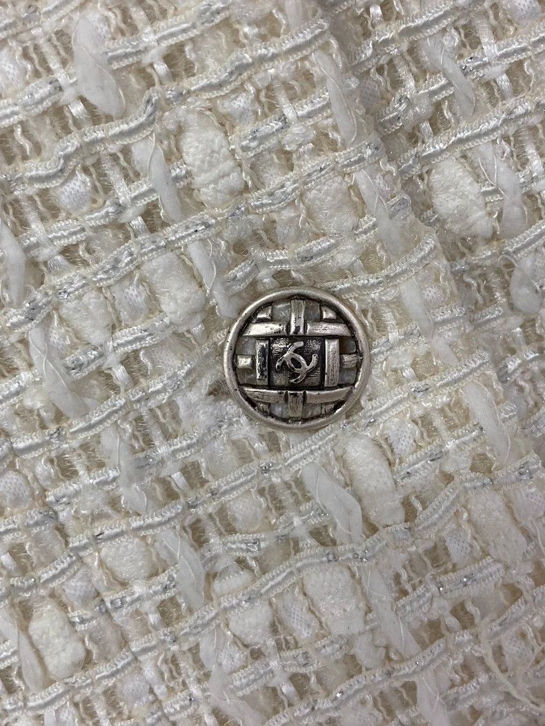 Chanel Chanel White Tweed Jacket - dmc Size US M / EU 48-50 / 2 - 3 Thumbnail