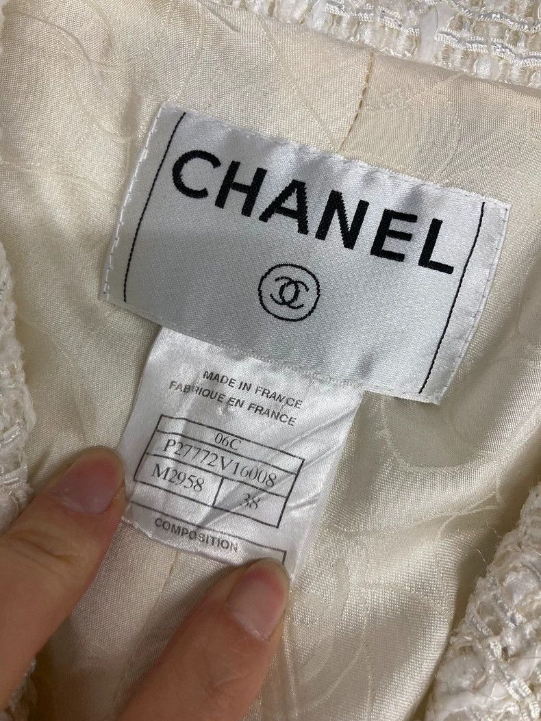 Chanel Chanel White Tweed Jacket - dmc Size US M / EU 48-50 / 2 - 5 Thumbnail
