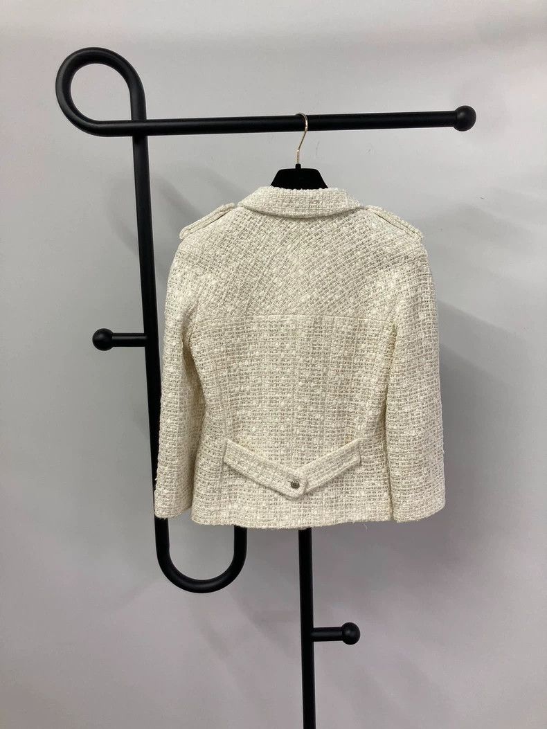 Chanel Chanel White Tweed Jacket - dmc Size US M / EU 48-50 / 2 - 4 Thumbnail
